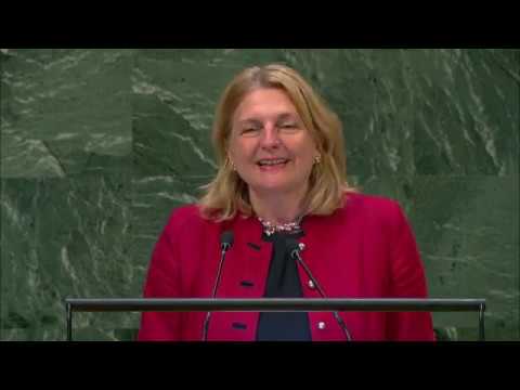 بالفيديو: وزيرة خارجية النمسا تفتتح كلمة بلادها أمام الجمعية العامة للأمم المتحدة باللغة العربية!