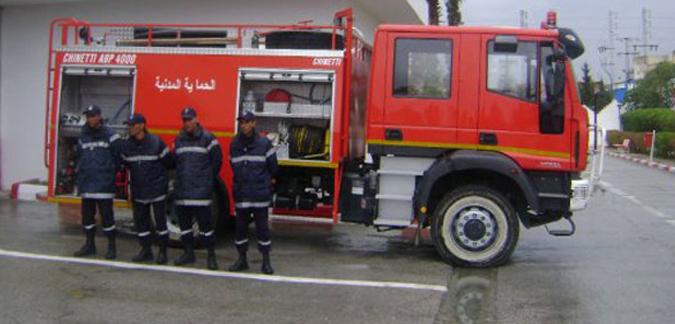 قرمبالية :انزلاق شاحنة إطفاء و إصابة 3 أعوان حماية مدنية