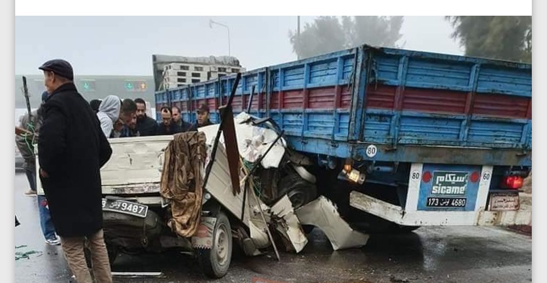 (بسبب الضباب):  حادث مرور خطير بالطريق السيارة سوسة تونس