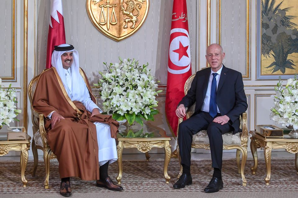 قيس سعيد و الشيخ تميم يؤكدان على متانة العلاقات التونسية القطري.. وعلى التوافق في القضايا العربية والدولية