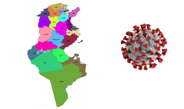 التوزيع الجغرافي للإصابات بفيروس كورونا في تونس